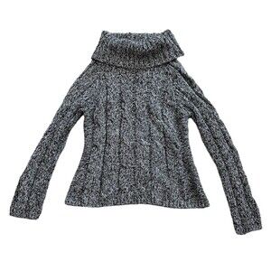 Relativity Gray Cowl Neck Knit Sweater LP